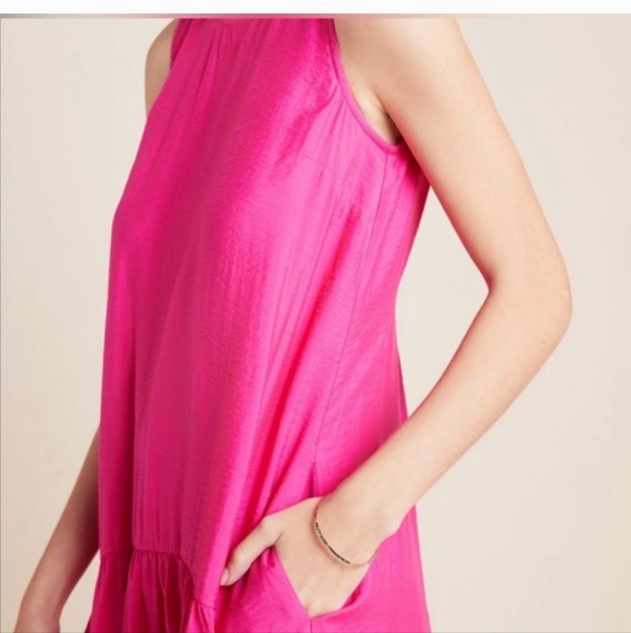 Maeve By Anthropologie Pink Sleeveless Crew Neck Sundress - Picture 4 of 13